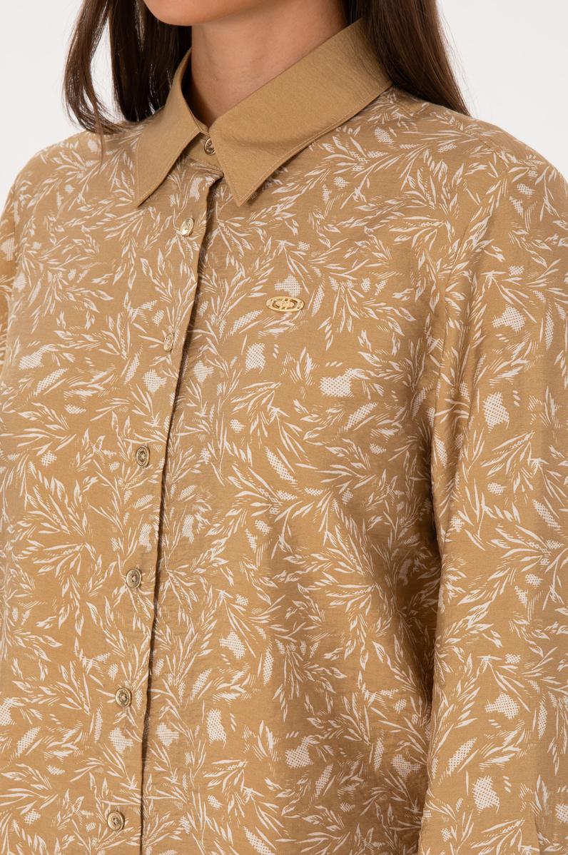 Kadın Hardal Uzun Kollu Gömlek