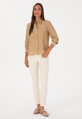 Kadın Hardal Uzun Kollu Gömlek - 50308716006