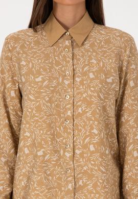 Kadın Hardal Uzun Kollu Gömlek - 50308716006