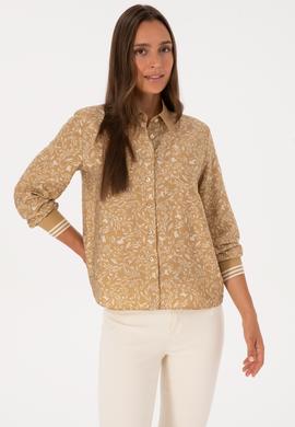 Kadın Hardal Uzun Kollu Gömlek - 50308716006