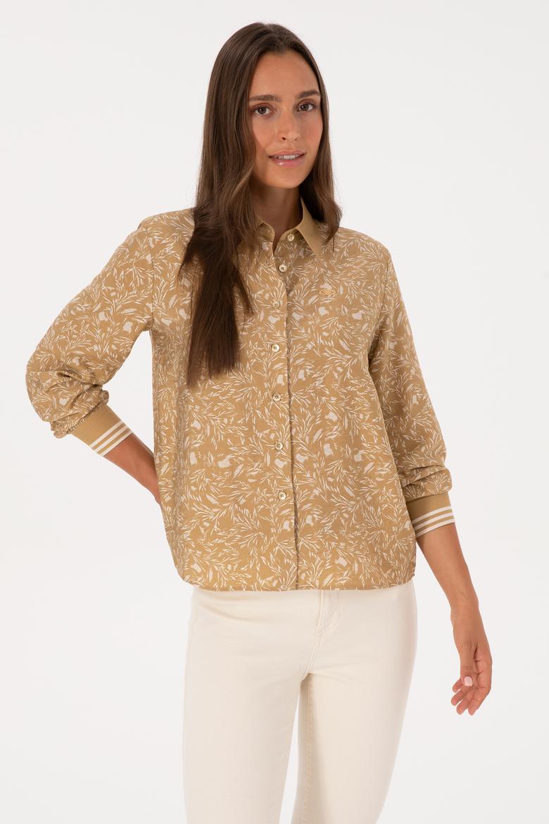 Kadın Hardal Uzun Kollu Gömlek - 50308716006