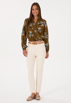 Kadın Haki Uzun Kollu Gömlek - 50308638005