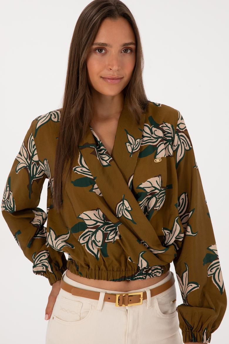 Kadın Haki Uzun Kollu Gömlek - 50308638005