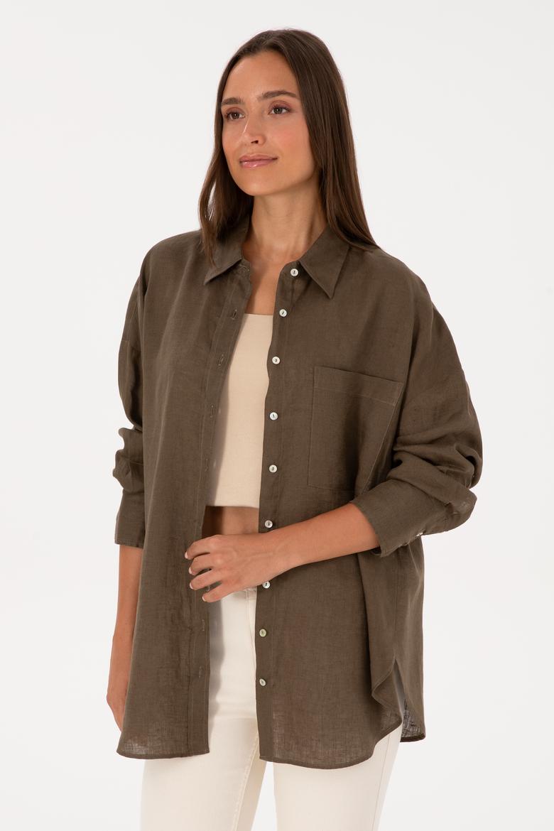 Kadın Vizon Uzun Kollu Gömlek - 50299794024