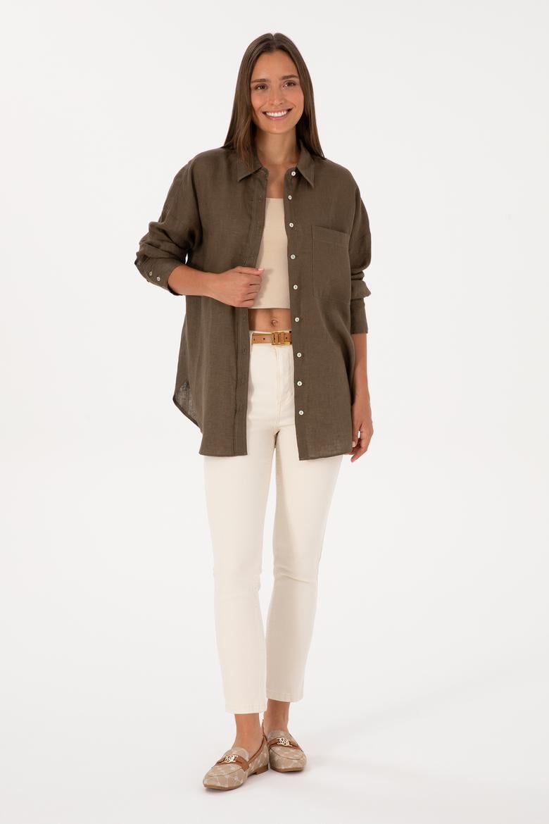 Kadın Vizon Uzun Kollu Gömlek - 50299794024