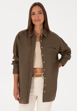 Kadın Vizon Uzun Kollu Gömlek - 50299794024