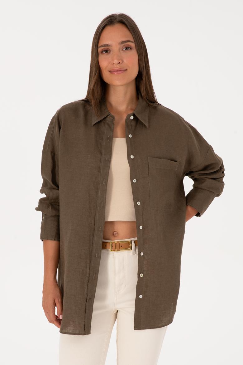 Kadın Vizon Uzun Kollu Gömlek