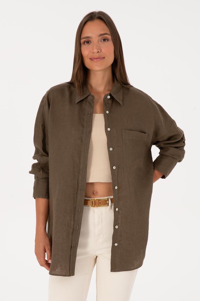 Kadın Vizon Uzun Kollu Gömlek