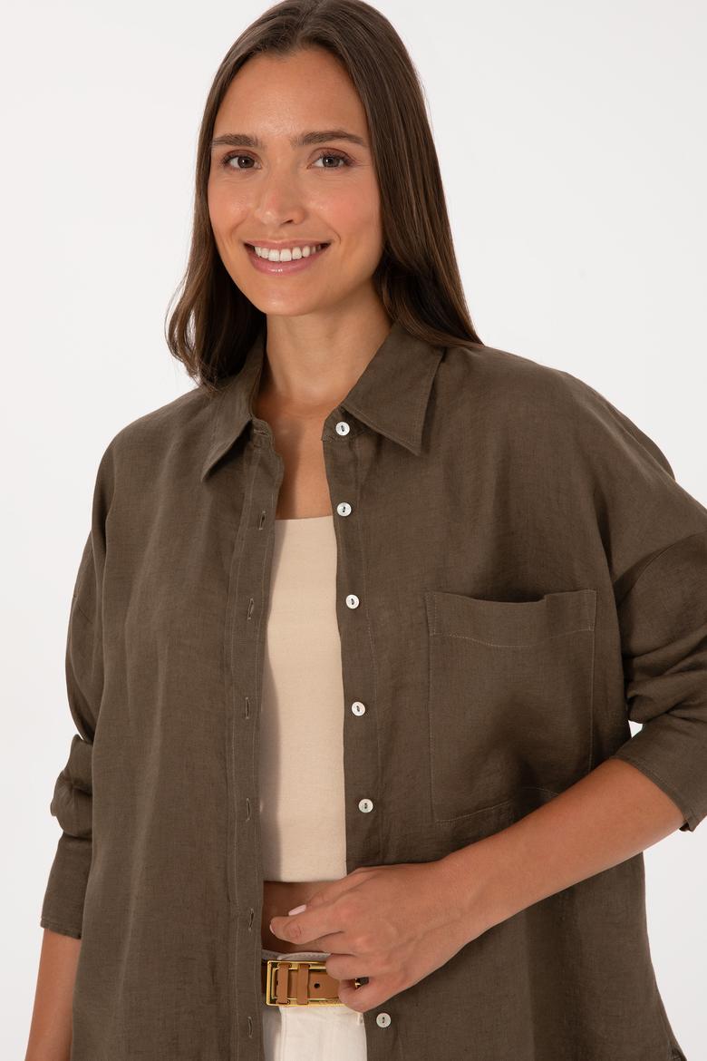 Kadın Vizon Uzun Kollu Gömlek - 50299794024