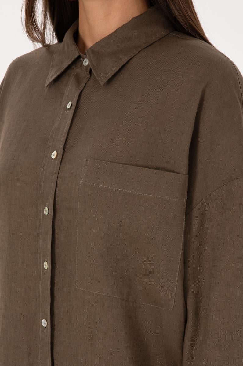 Kadın Vizon Uzun Kollu Gömlek