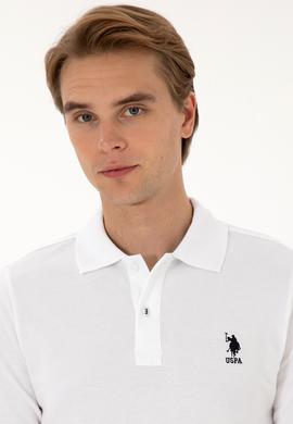 Erkek Regular Fit Polo Yaka Beyaz Basic Sweatshirt - 50307757007