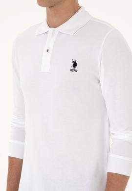 Erkek Regular Fit Polo Yaka Beyaz Basic Sweatshirt - 50307757007