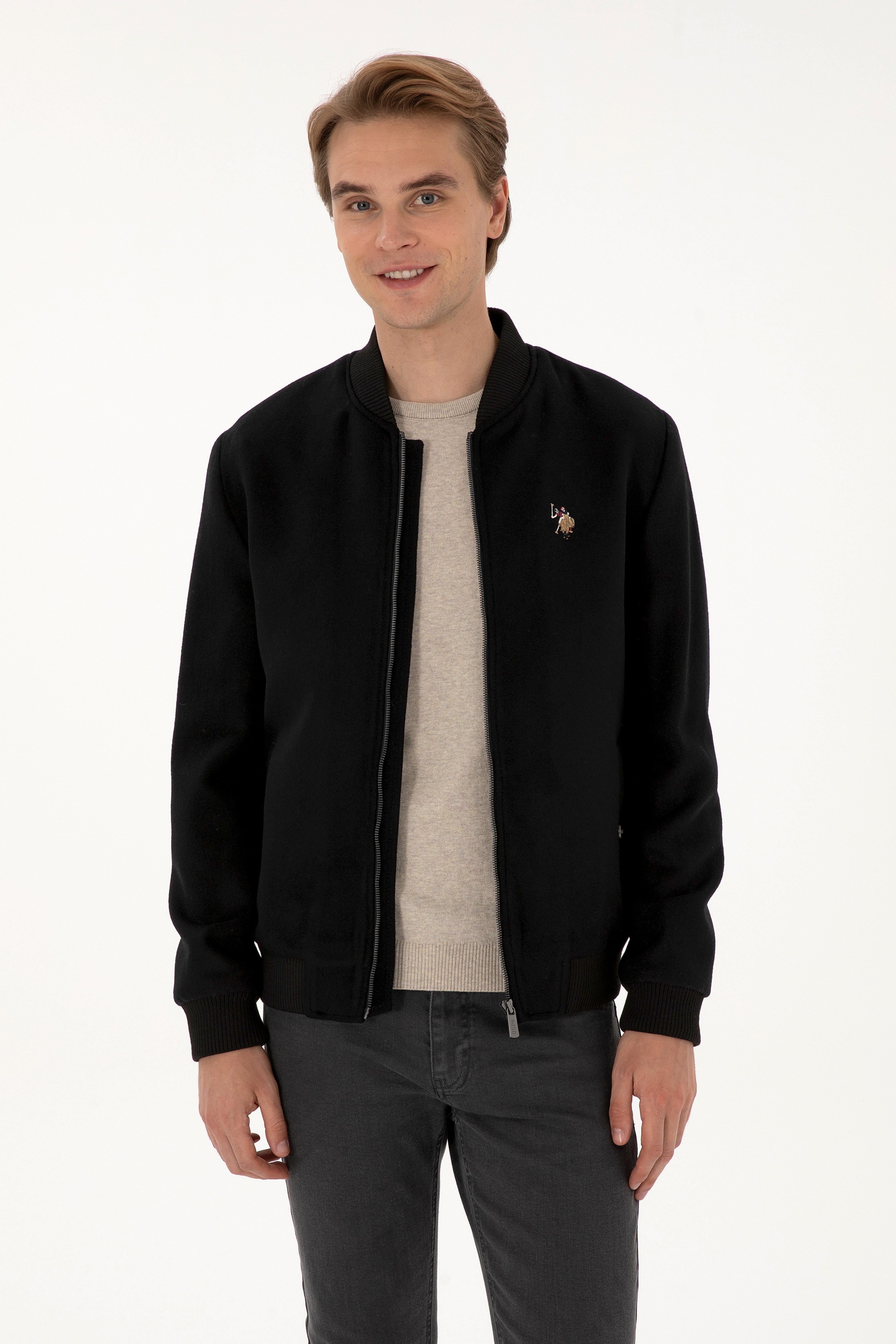 Erkek Siyah Kaşe Mont - Image 1