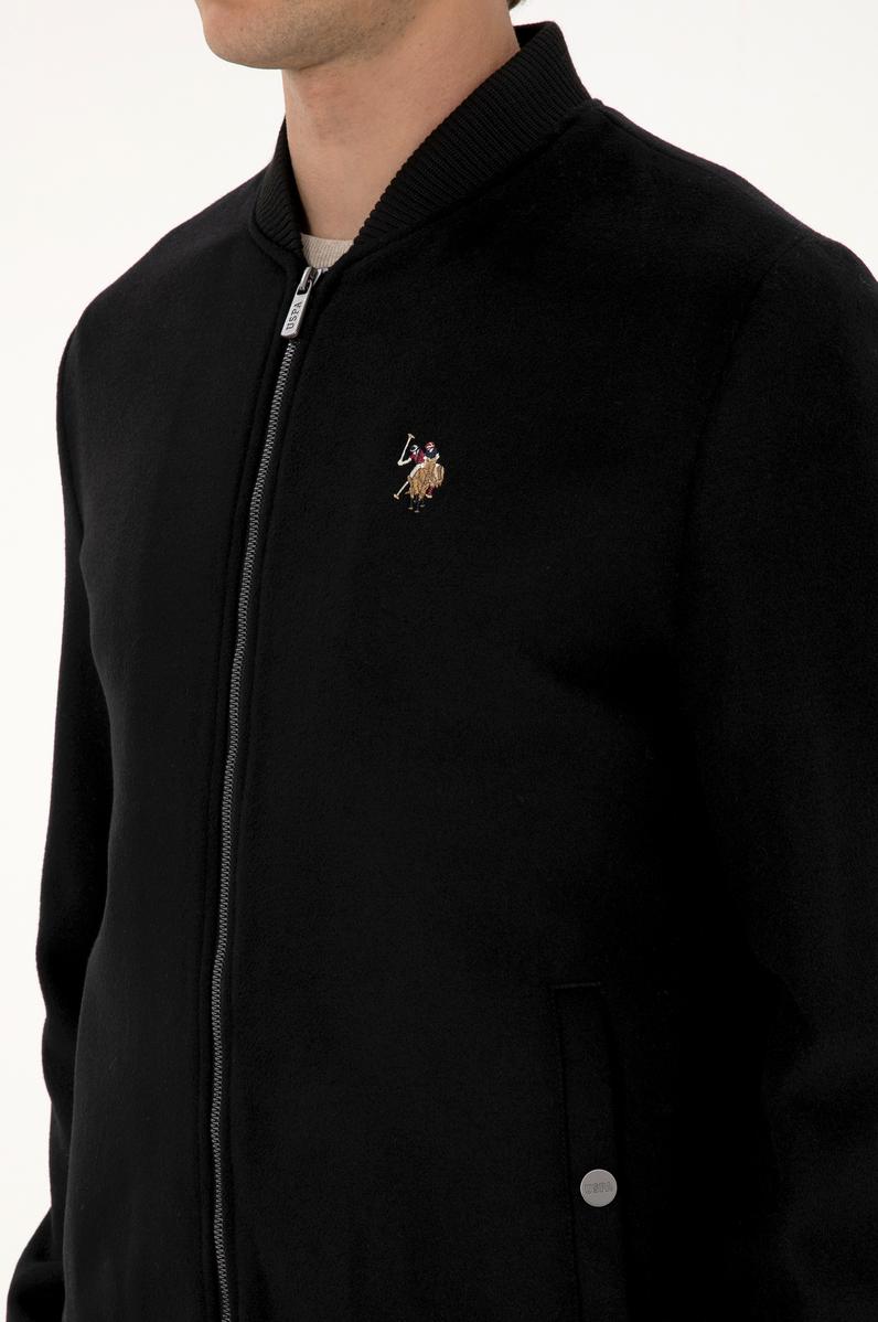 Erkek Siyah Kaşe Mont