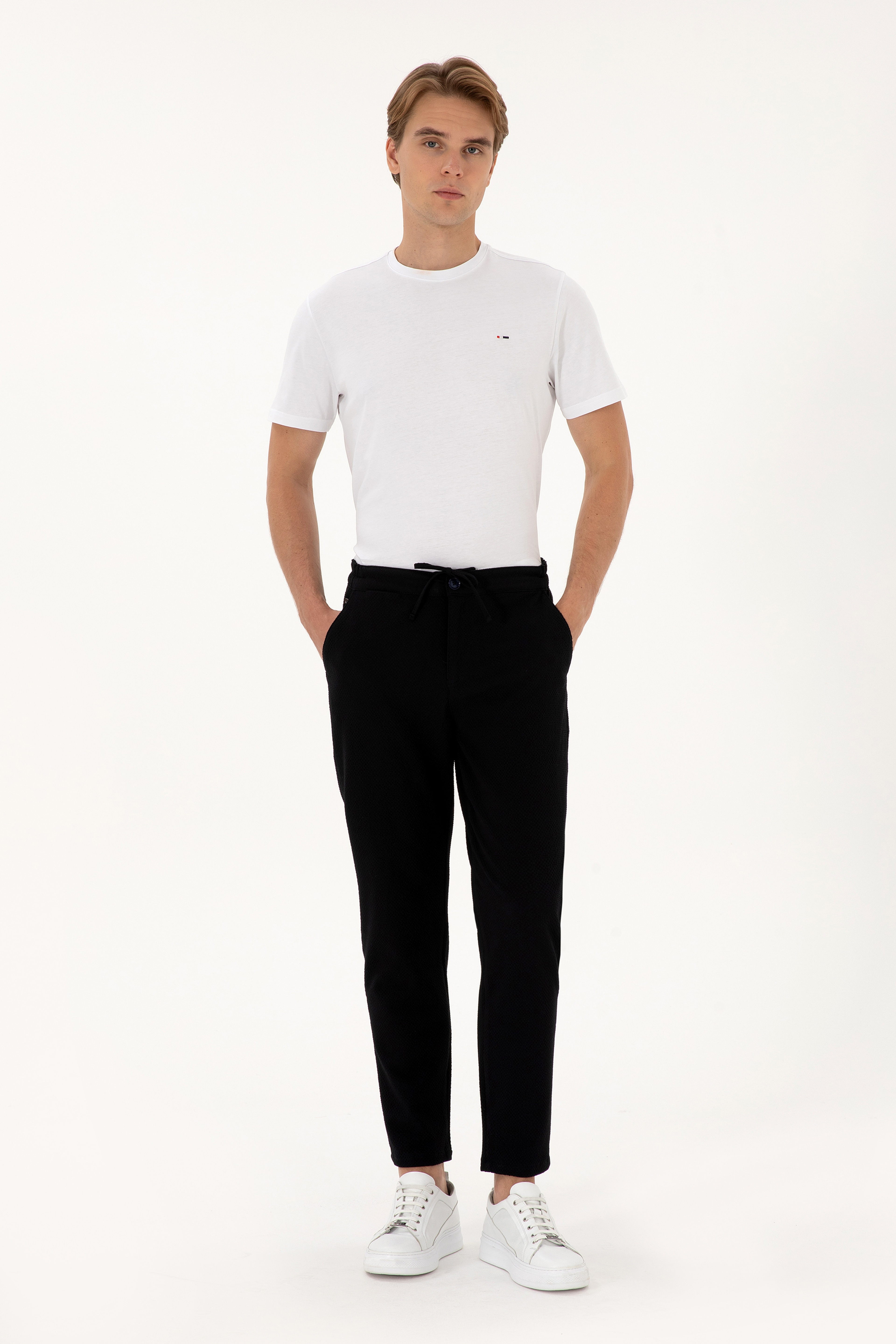 Erkek Carrot Fit Lacivert Kanvas Pantolon - Image 3