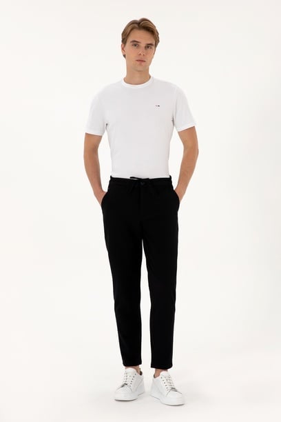 Erkek Carrot Fit Lacivert Kanvas Pantolon