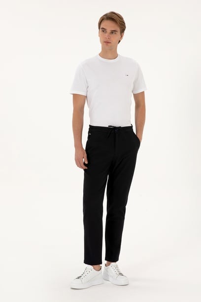 Erkek Carrot Fit Lacivert Kanvas Pantolon