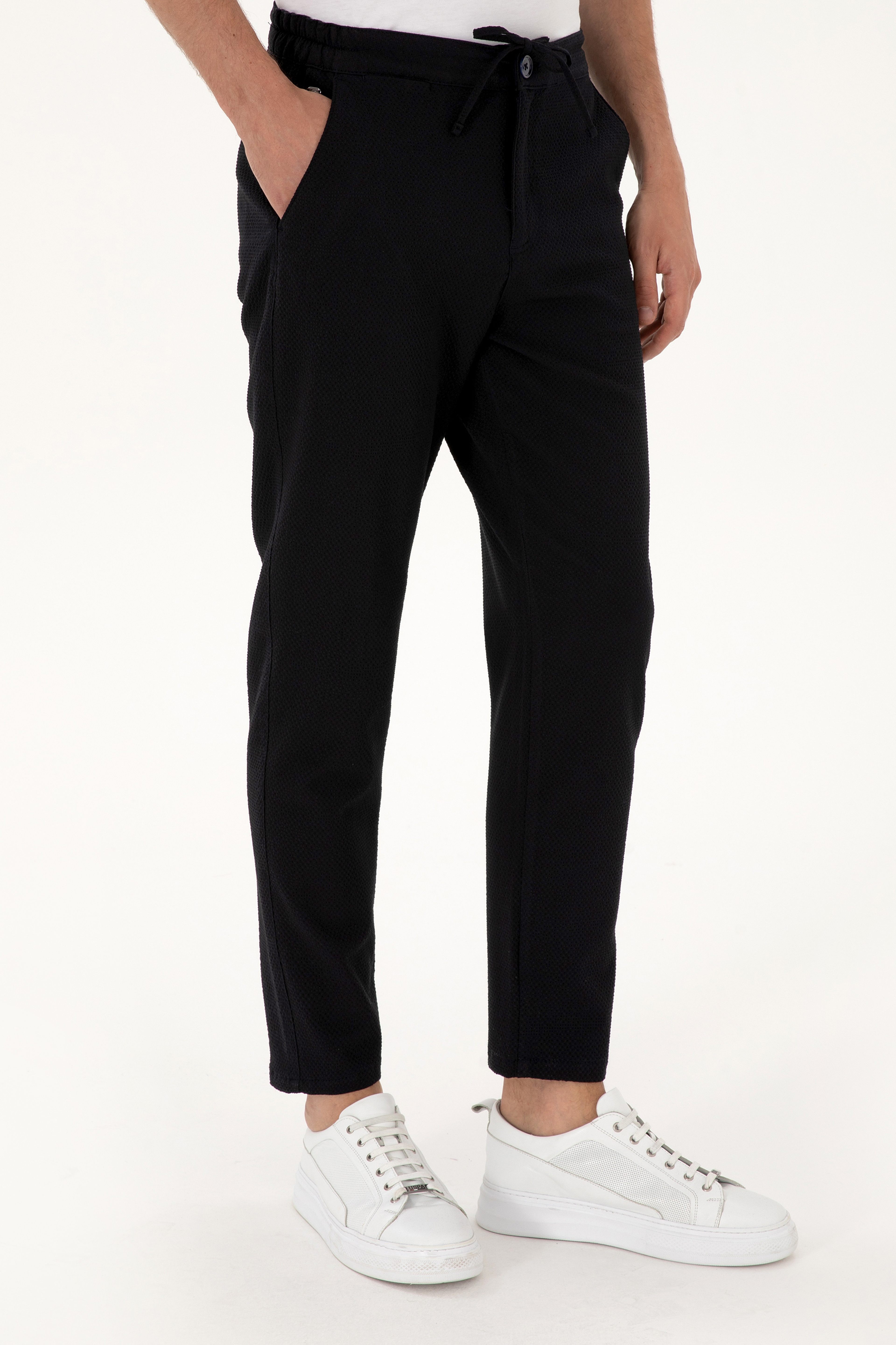 Erkek Carrot Fit Lacivert Kanvas Pantolon - Image 2