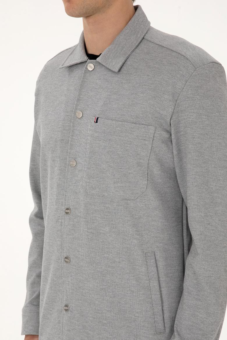 Erkek Gri Örme Gömlek - 50308470011