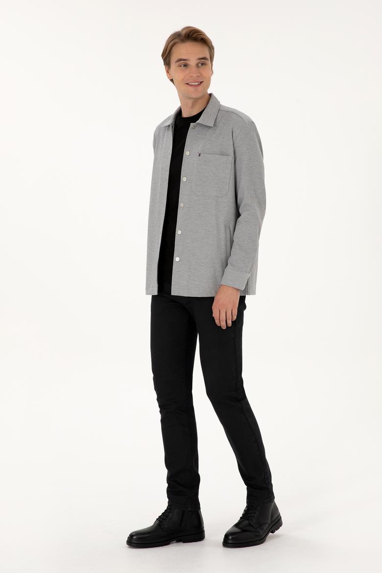 Erkek Gri Örme Gömlek - 50308470011