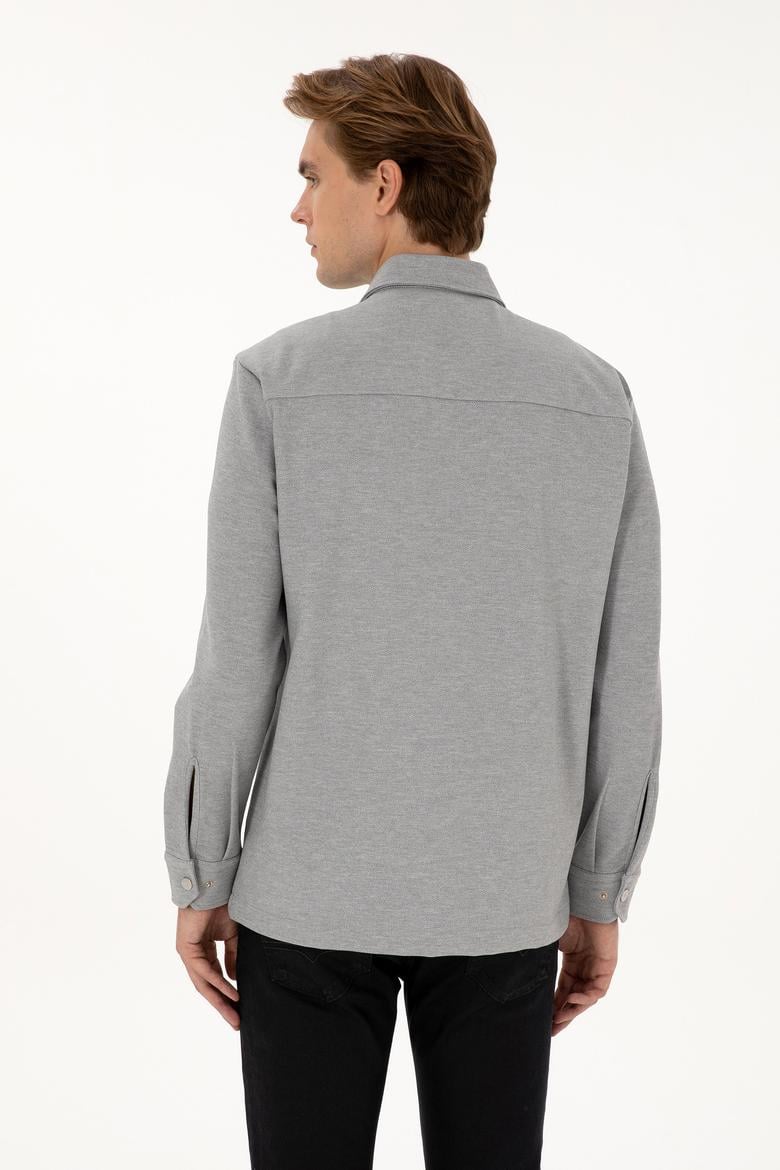 Erkek Gri Örme Gömlek - 50308470011