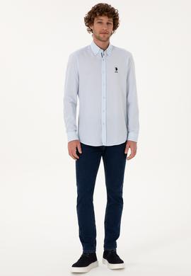 Erkek Açık Mavi Uzun Kollu Gömlek - 50308524026