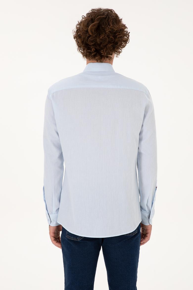 Erkek Açık Mavi Uzun Kollu Gömlek - 50308524026
