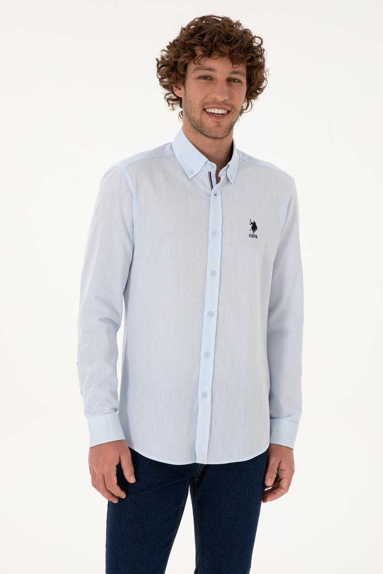 Erkek Açık Mavi Uzun Kollu Gömlek