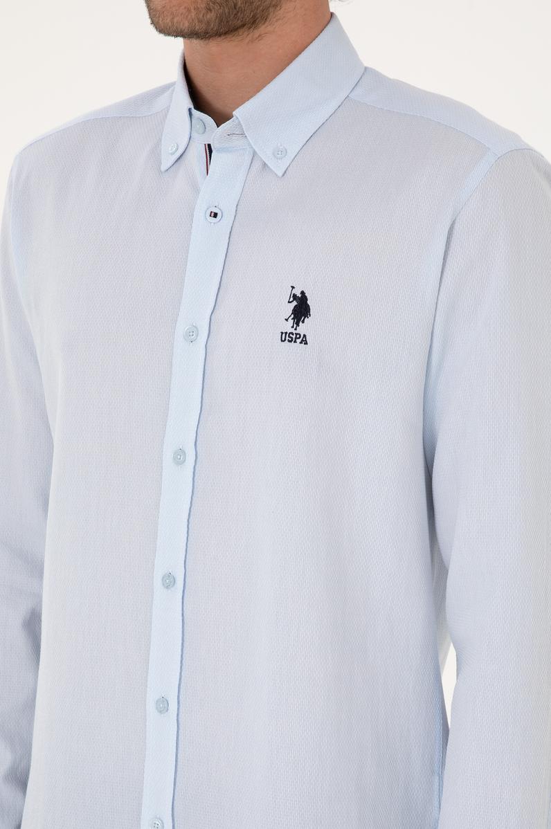 Erkek Açık Mavi Uzun Kollu Gömlek