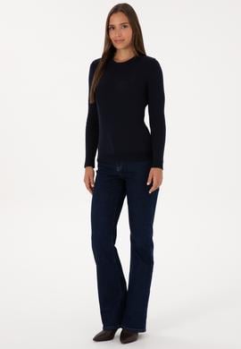 Kadın Lacivert Bisiklet Yaka Basic Kazak - 50307763019