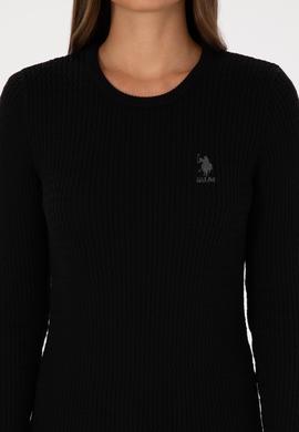 Kadın Siyah Bisiklet Yaka Basic Kazak - 50307763012