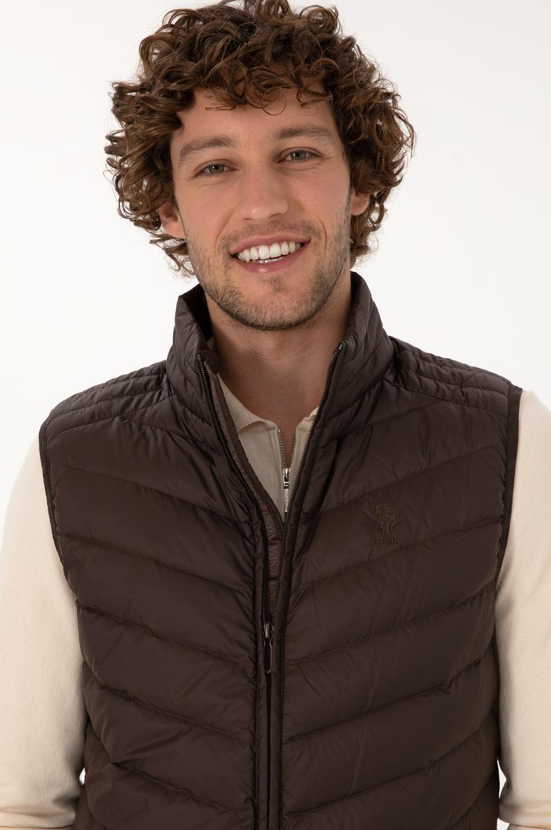 Erkek Koyu Kahverengi Yelek