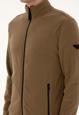 Erkek Regular Fit Haki Polar Örme Hırka - 50313779003