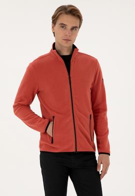 Erkek Regular Fit Gül Kurusu Polar Örme Hırka - 50313779051