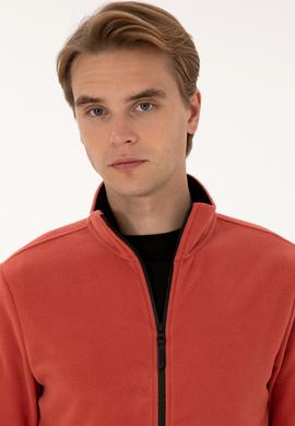 Erkek Regular Fit Gül Kurusu Polar Örme Hırka - 50313779051