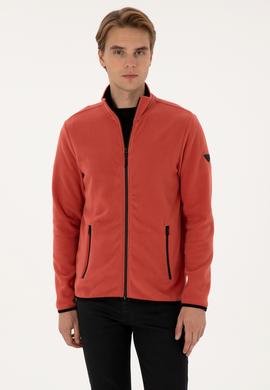 Erkek Regular Fit Gül Kurusu Polar Örme Hırka - 50313779051