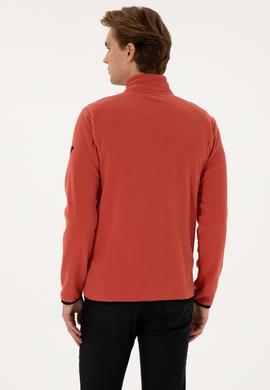 Erkek Regular Fit Gül Kurusu Polar Örme Hırka - 50313779051