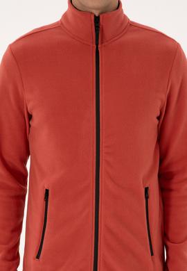 Erkek Regular Fit Gül Kurusu Polar Örme Hırka - 50313779051