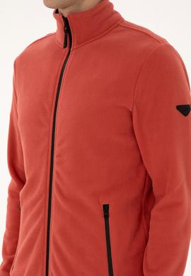 Erkek Regular Fit Gül Kurusu Polar Örme Hırka - 50313779051