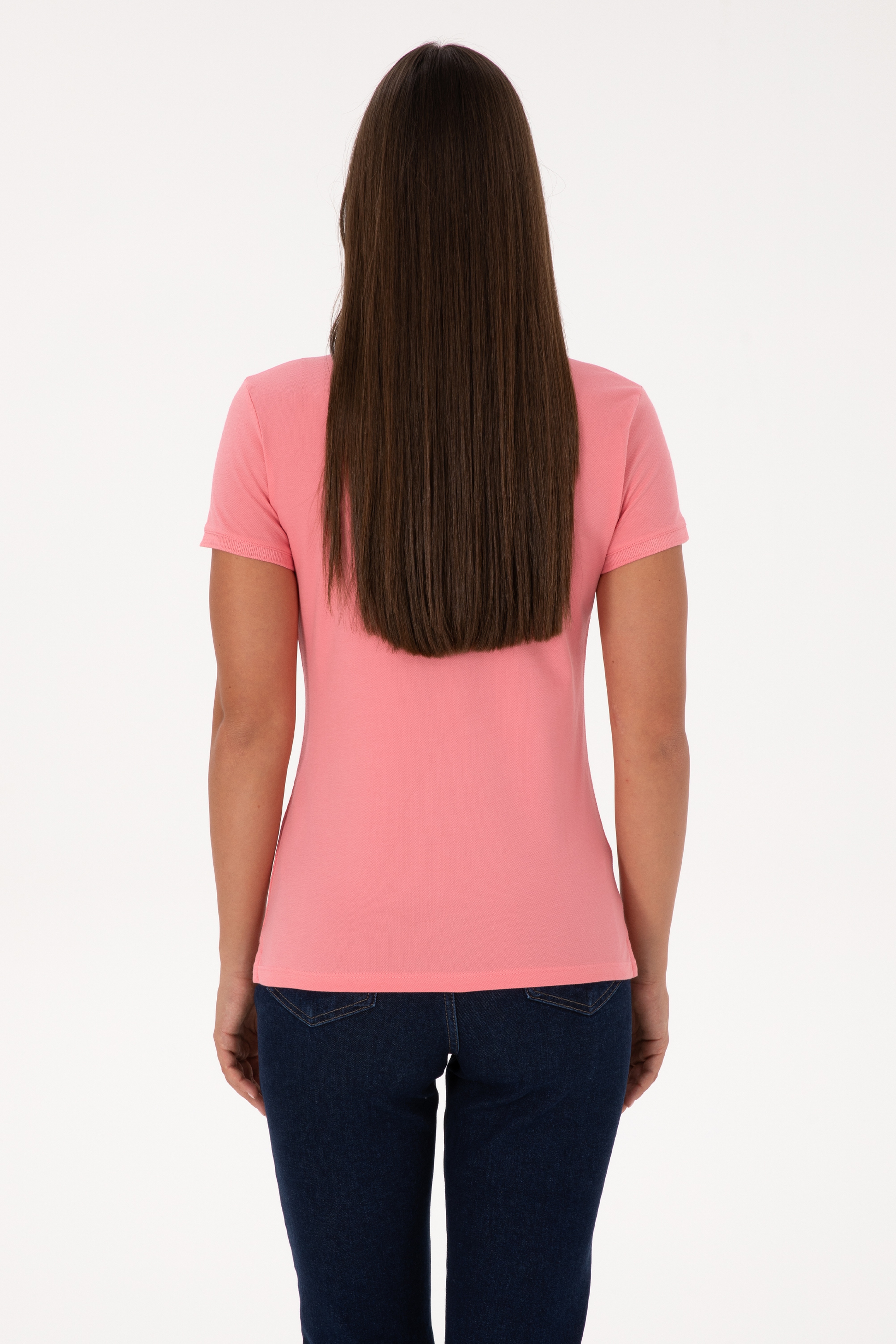 Kadın Pembe Basic Tişört - Image 5