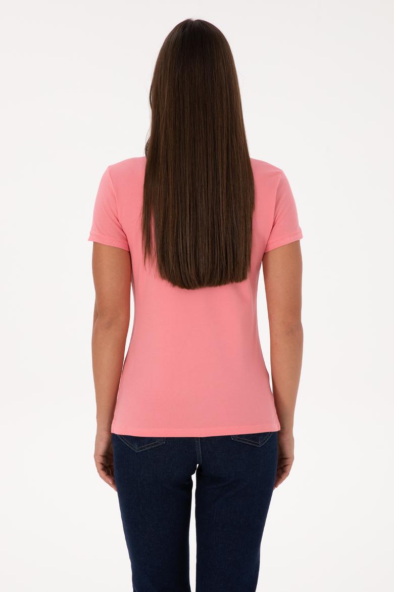 Kadın Pembe Basic Tişört - 50300883039