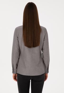 Kadın Gri Uzun Kollu Basic Gömlek - 50316711059