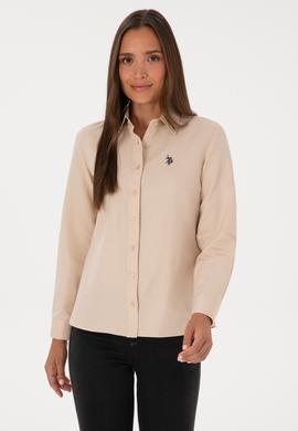 Kadın Kum Uzun Kollu Basic Gömlek - 50316711082