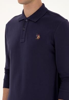 Erkek Regular Fit Polo Yaka Mürdüm Basic Sweatshirt - 50313772137