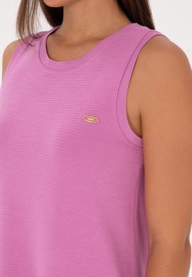 Kadın Fuşya Kolsuz Mini Boy Örme Elbise - 50297895042