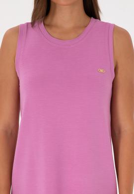 Kadın Fuşya Kolsuz Mini Boy Örme Elbise - 50297895042