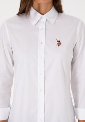 Kadın Beyaz Uzun Kollu Basic Gömlek - 50308038011