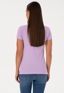 Kadın Lila Basic Tişört - 50300883057