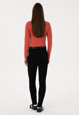 Kadın Siyah Toohpick Fit Kanvas Pantolon - 50309156013