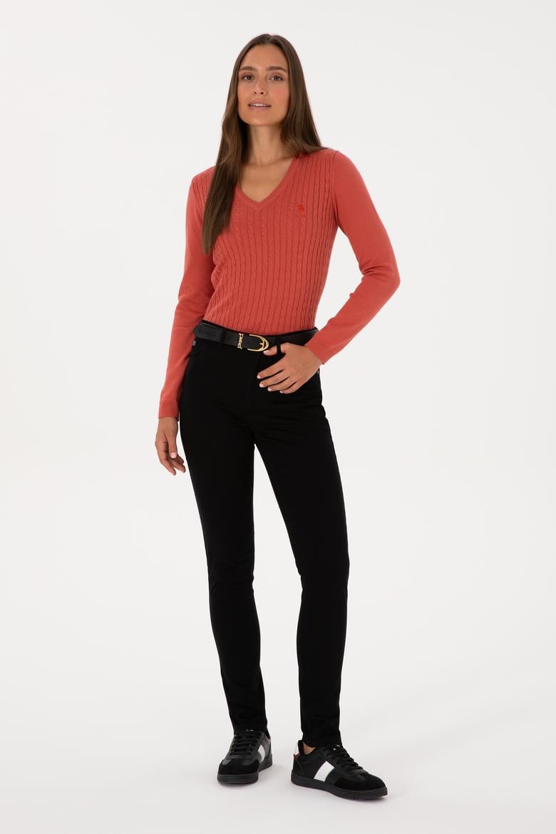 Kadın Siyah Toohpick Fit Kanvas Pantolon - 50309156013